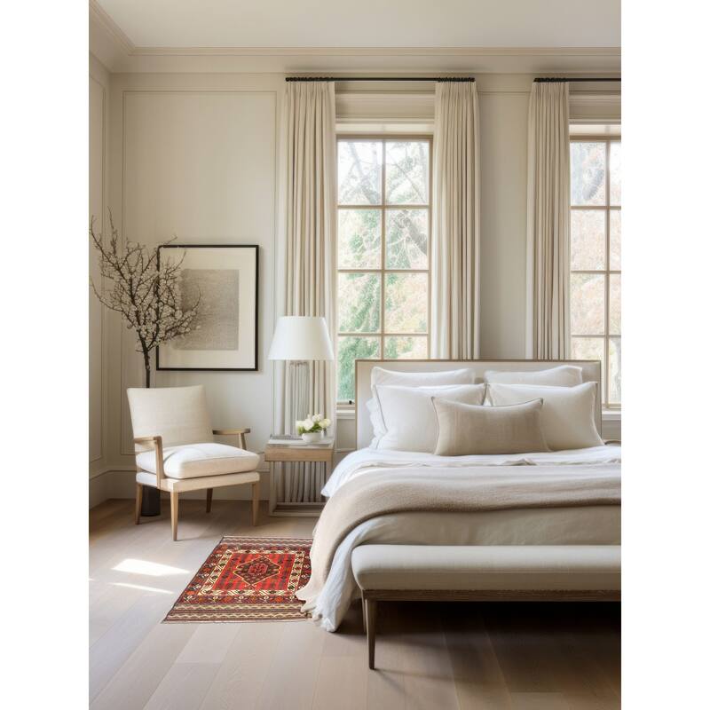 ECARPETGALLERY Hand-knotted Teimani Red Wool Rug - 2'8 x 4'2