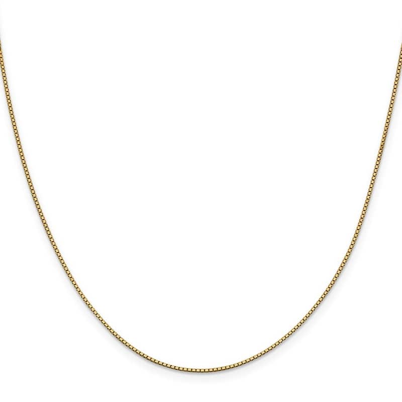 Curata 10k Yellow Gold .95mm Box Chain Necklace for Women (Lobster)
