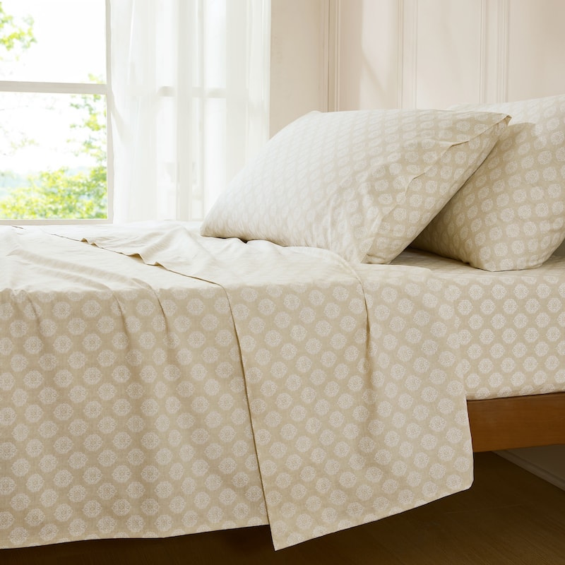 Lush Decor Sophie Neutral Cotton Sheet Set