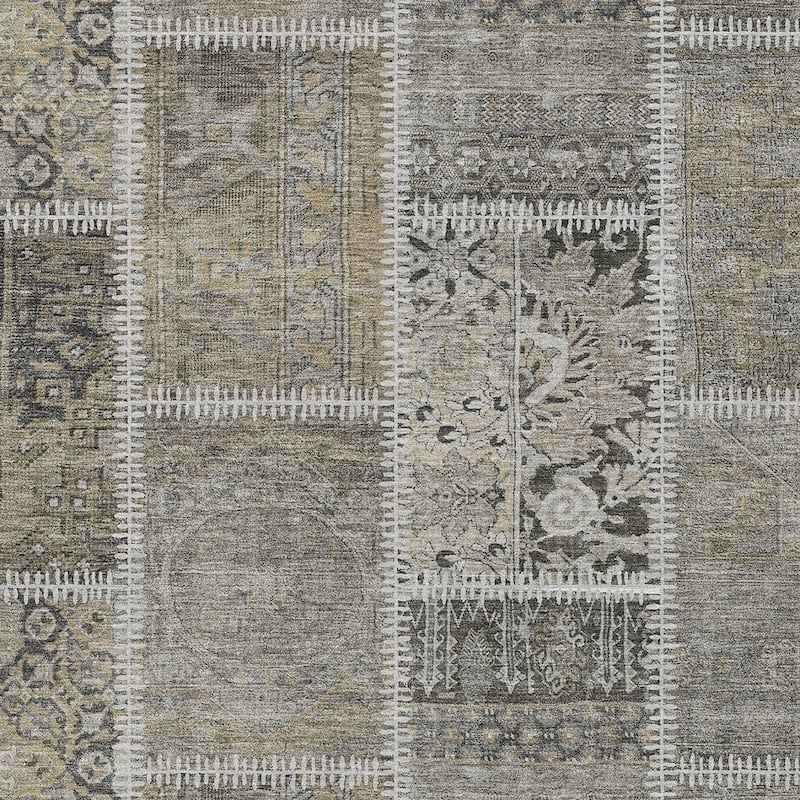 HomeRoots Patchwork Transitional Rectangle Outdoor Rug