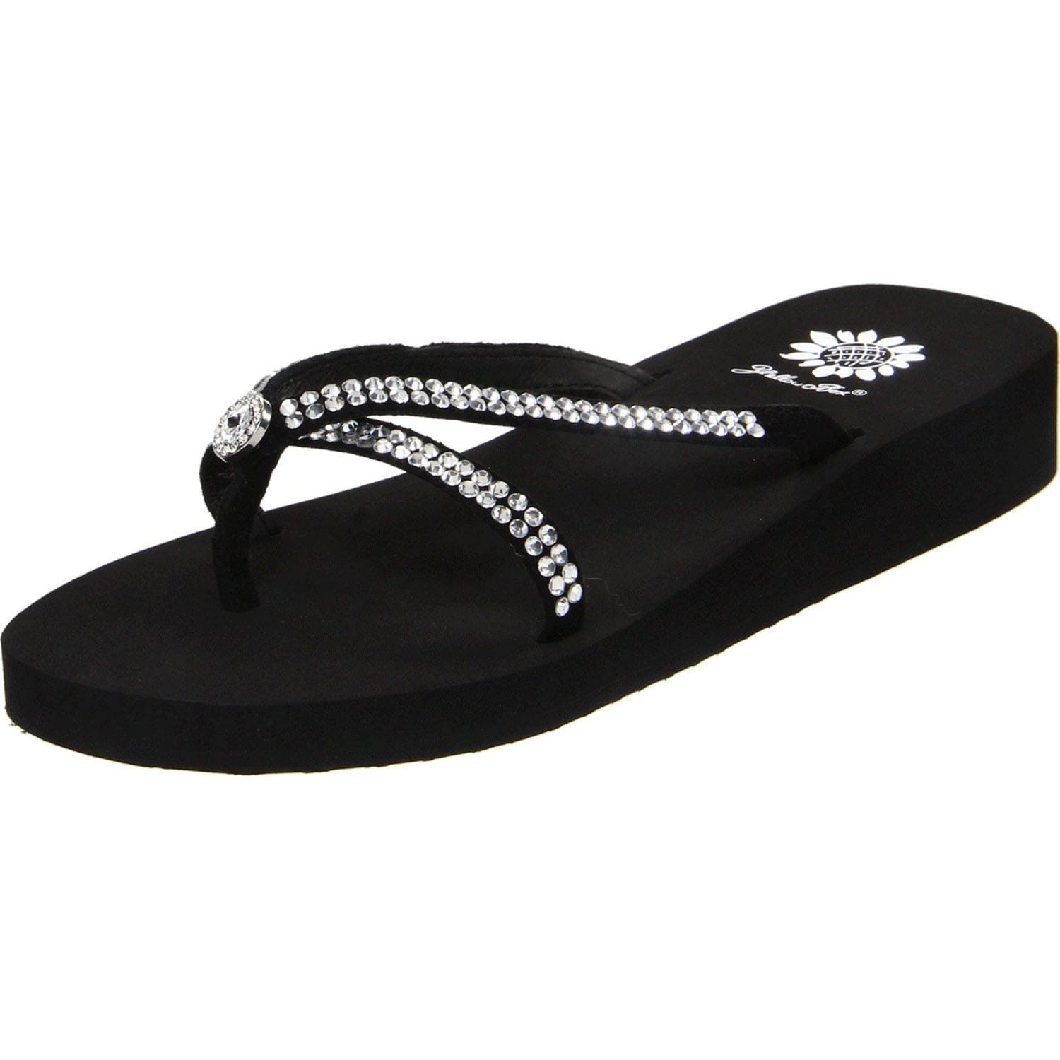 yellow box stormy flip flops