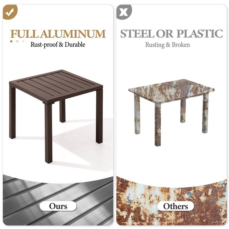 Outdoor Cushioned Chaise Lounge Chairs Adjustable Reclining Sun Lounger with Side Table