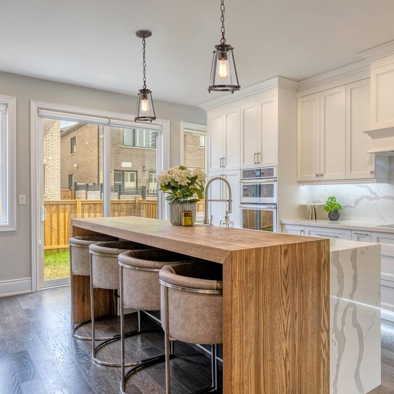 Modern 1-Light Glass Pendant Lights for Kitchen Island Dining Room - W 7.5"x H 11"