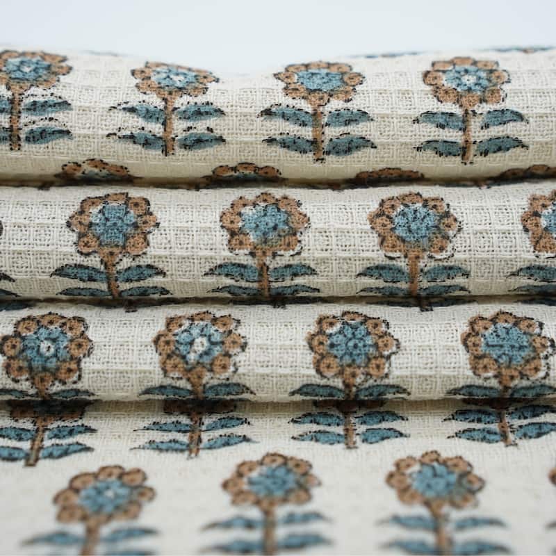 Fabdivine Handmade Floral Block Print Kitchen or Bath Room Hand Towels Home or Office Accent