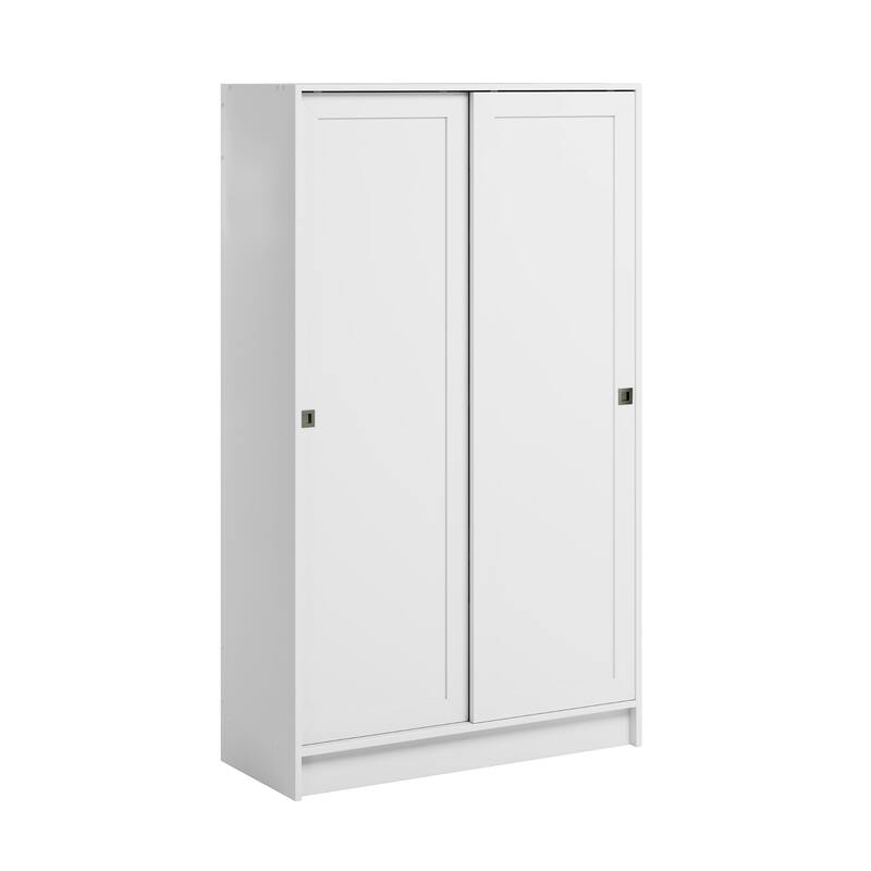 Prepac Elite Plus 38" W White Storage Cabinet, 65" Tall Pantry Cupboard with 2 Fixed and 4 Adjustable Shelves - White