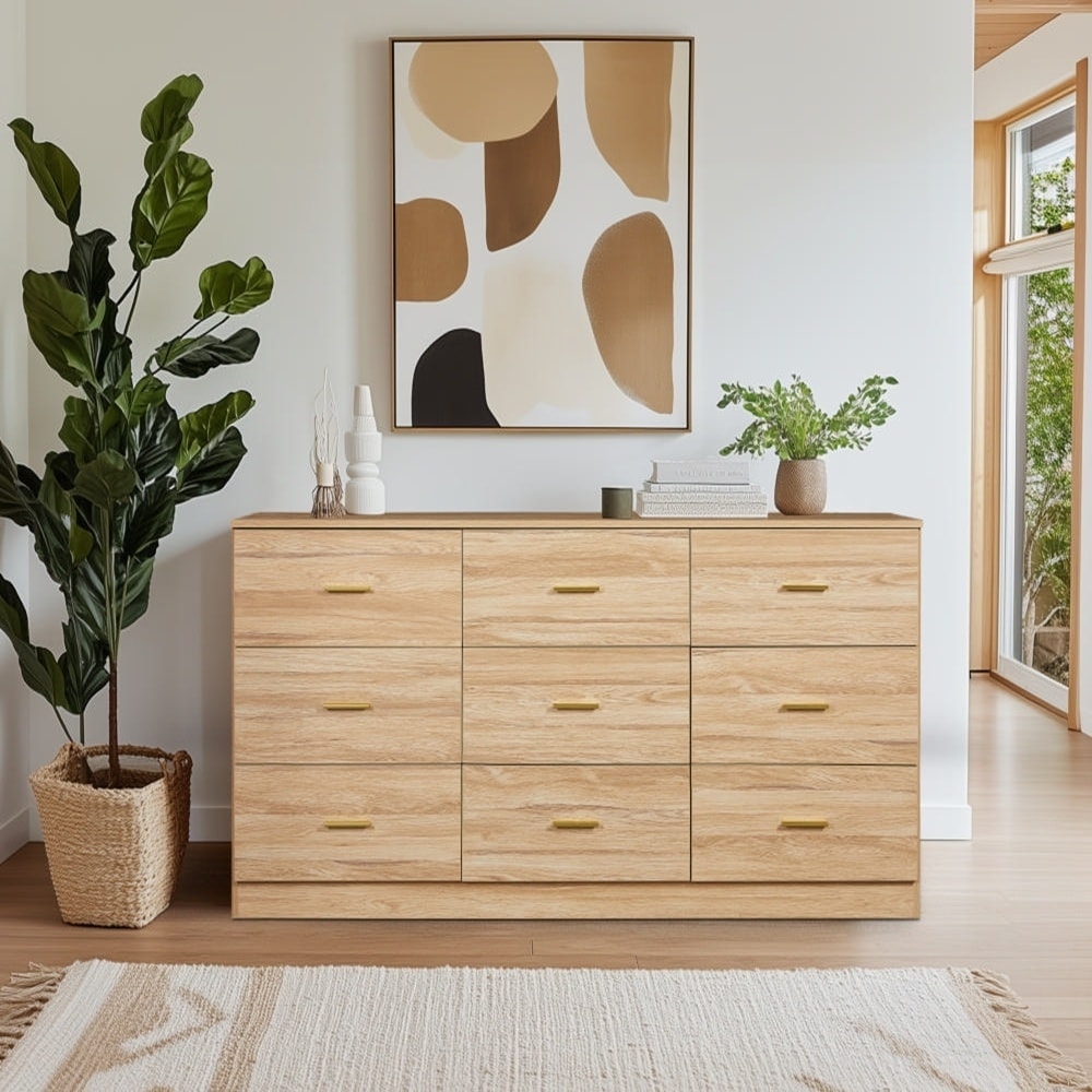9-Drawer Dresser for Bedroom - Ample Storage Wide Chest of Drawers