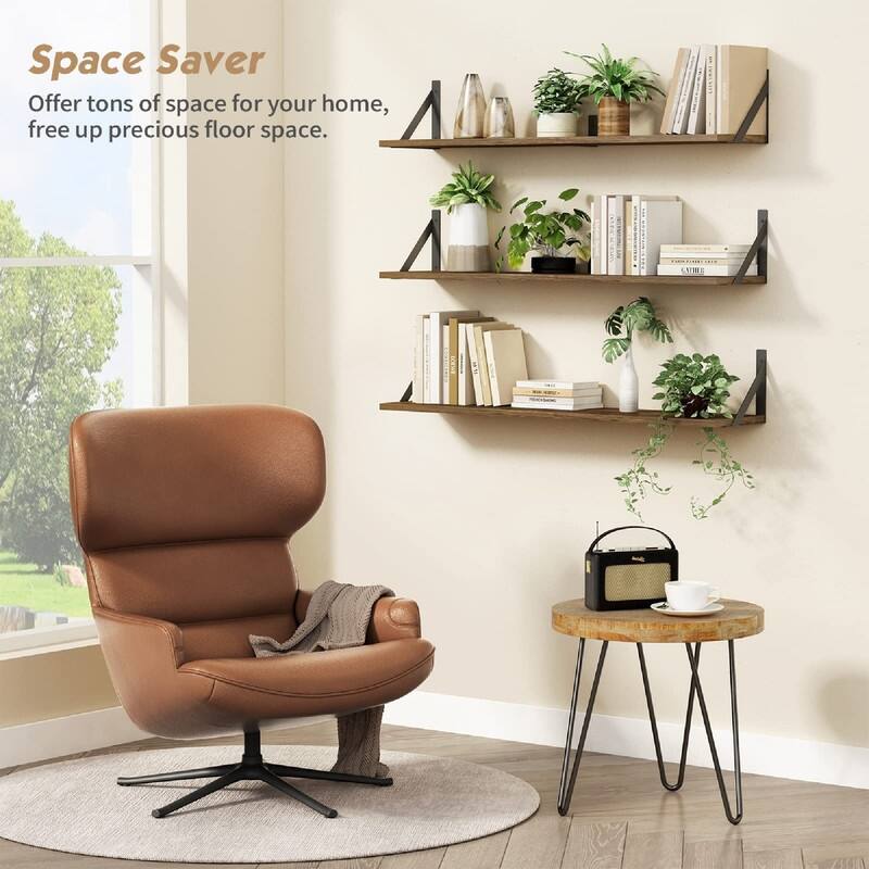 Floating Book Shelves for Wall - 36"D x 8"W x 6.3"H