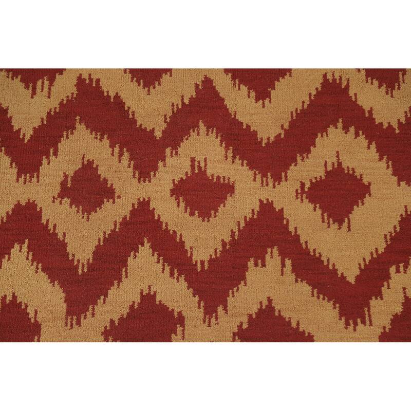 Hand Knotted Oriental 100% Wool Carpet Modern All-Over Yellow & Gold Gabbeh Area Rug - 8' 0'' X 5' 2''