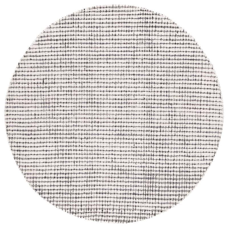 SAFAVIEH Handmade Abstract Maryla Modern Wool Rug - 6' Round - Grey/Ivory