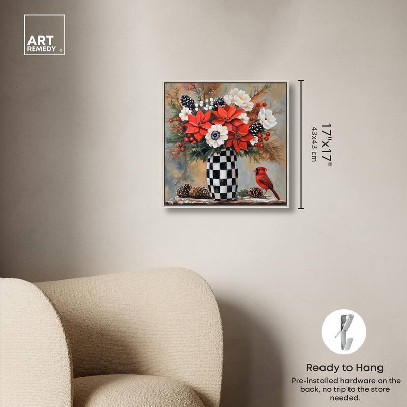 Checkerboard Vase Blooms II Canvas by Art Remedy