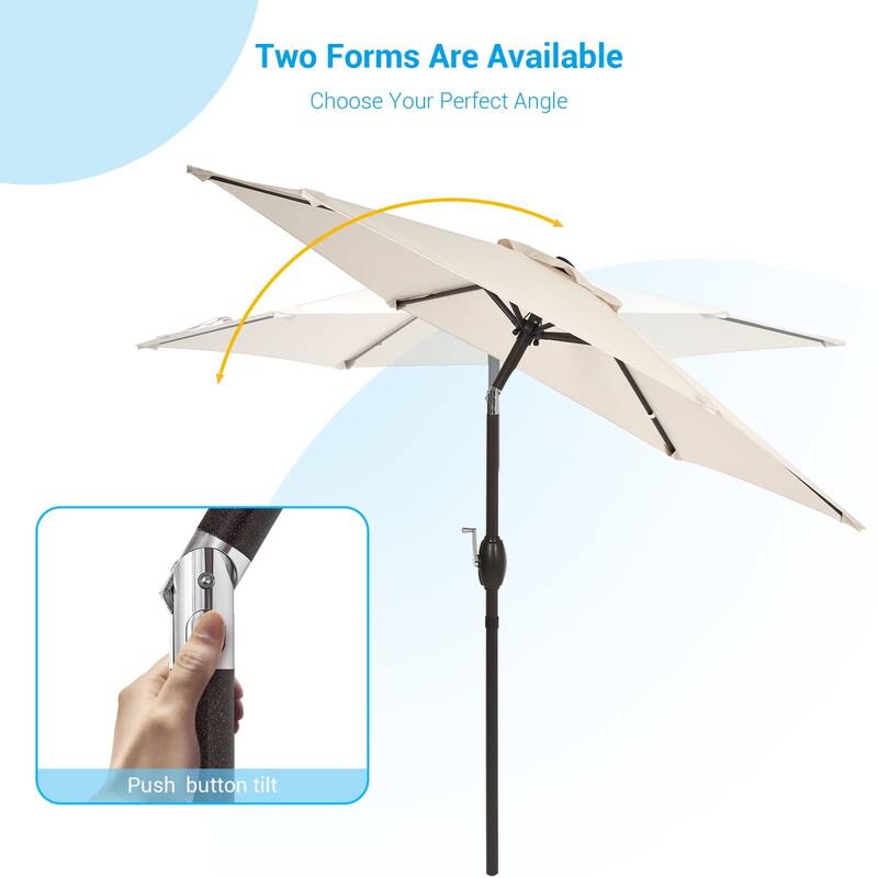 Bonosuki 7.5-foot Waterproof Sunshade Canopy Patio Umbrella