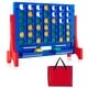 preview thumbnail 9 of 7, 2-in-1 Game Board Game 4-in-a-Row Connect Game Set w/ Carrying Bag Red