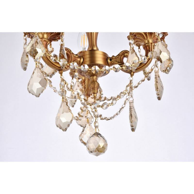 Somette Lugano 3-light Royal Cut Crystal and French Gold Flush Mount