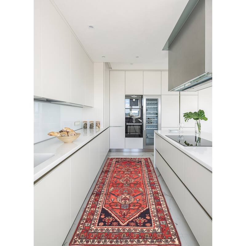ECARPETGALLERY Hand-knotted Anadol Red Wool Rug - 3'8 x 9'9