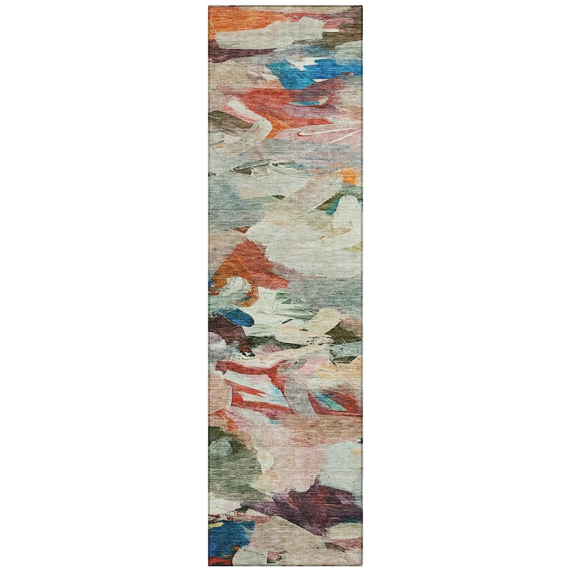 Machine Washable Indoor/ Outdoor Modern Chantille Rug