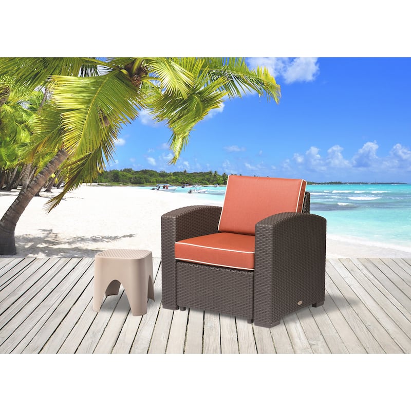 Magnolia Resin All-Weather Club Chair with Cushions