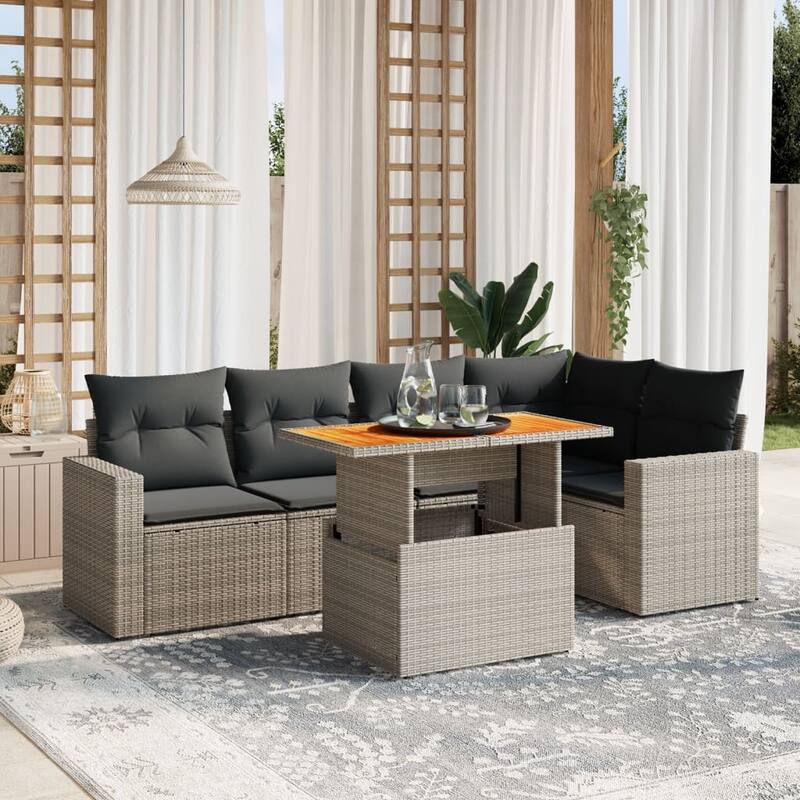 vidaXL Garden Sofa Set - 21.7 x 39.4 x 28.7 - Grey - form1
