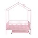 preview thumbnail 13 of 26, Full Size House Bed with Semi-enclosed Fence and Twin Size Trundle