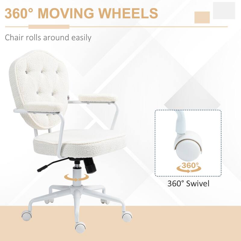 Cute Home Office Chair Desk Chair with Wheels, Gaming Chair Back Chair Visitor Chair Vanity Chair for Bedroom