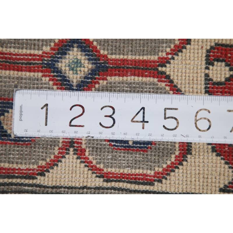 Hand Knotted Oriental 100% Wool Carpet Traditional All-Over Beige & Ivories Kazak Area Rug - 9' 7'' X 6' 6''