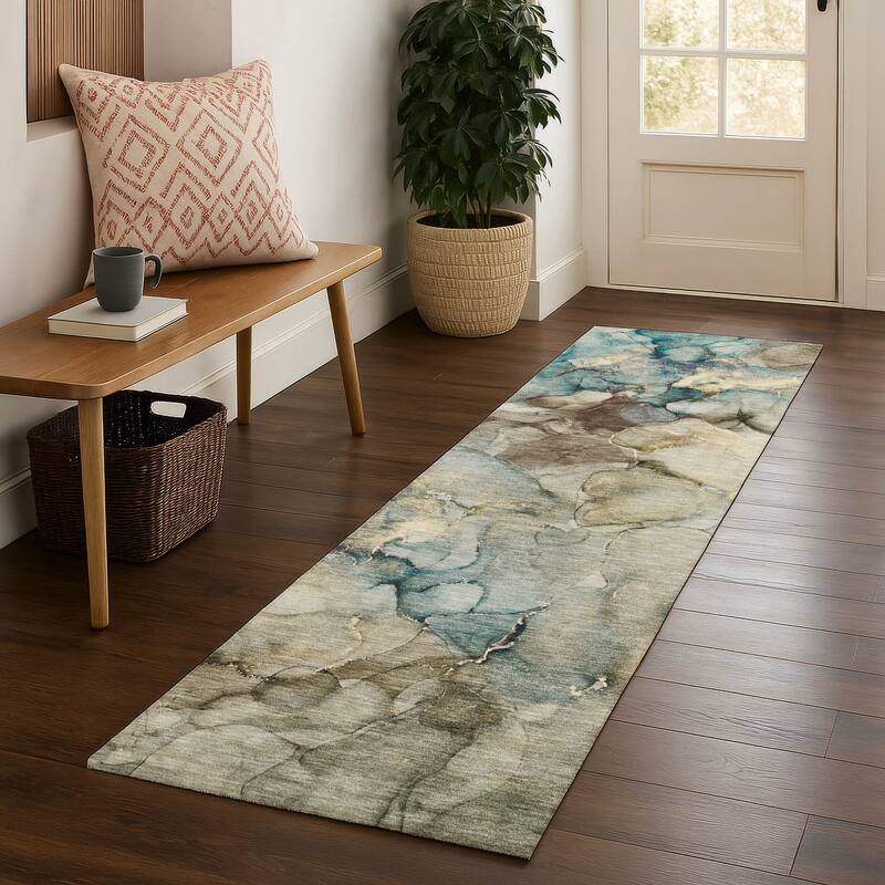 Premium Washable Super Soft Modern Chic Mayfield Rug - Brown - 2'3" x 7'6"