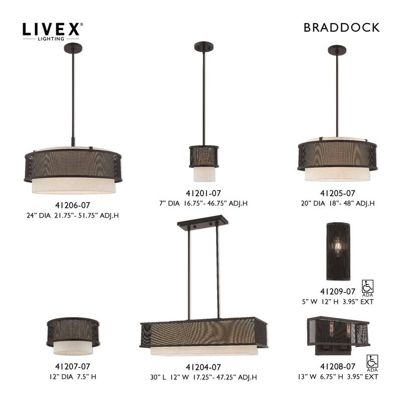 Livex Lighting Braddock 4 Light 20" Wide Drum Chandelier