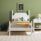 preview thumbnail 4 of 34, Walker Edison Easy Assembly Solid Wood Twin Bed with Wood-Turning Detail White