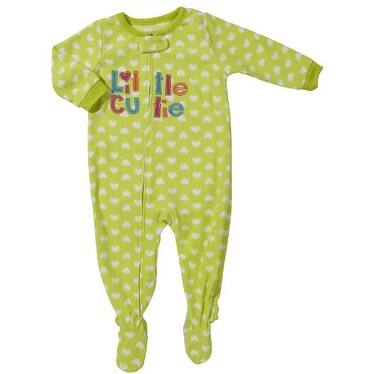 Shop Carter S Baby Girls Cutie Fleece Footed Pajamas Lime Green 18 Mo Free Shipping On Orders Over 45 Overstock 18853626
