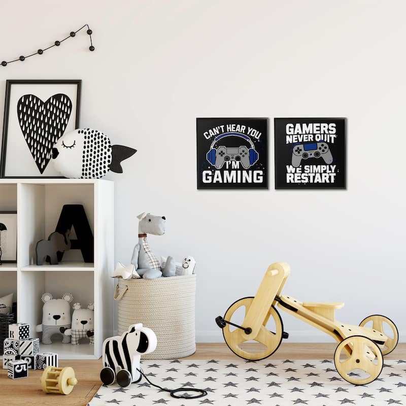 Stupell Hardcore Gamer Expressions Framed Giclee Art Design By Kim Allen (Set of 2)