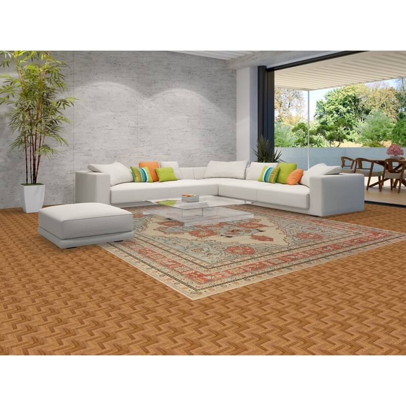 Vegetable Dye Heriz Serapi Rug Hand-Knotted Oriental Wool Carpet - 10'2"x 12'5"