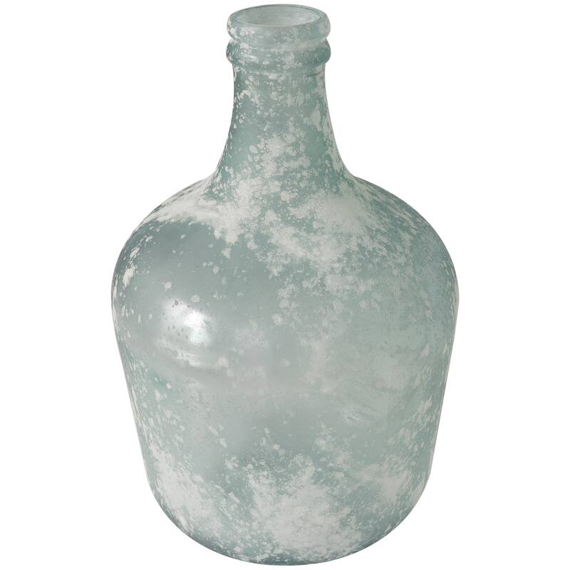 Clear Recycled Glass Handmade Frosted Spanish Bottle Vase
