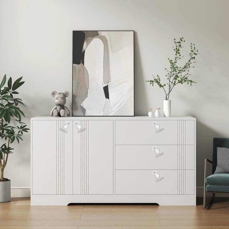 Sideboard Buffet Cabinet with Storage,Kitchen Storage Cabinet with Drawer and Doors,Large Coffee Bar with Adjustable Shelves