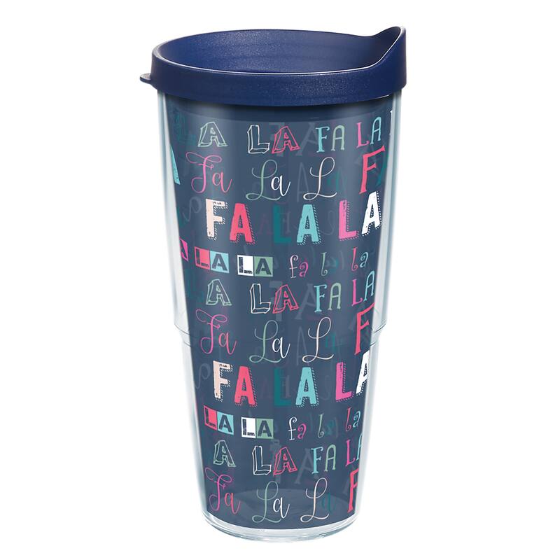 Tervis FA-LA-LA Christmas Holiday Made in USA Double Walled Insulated Travel Tumbler, Classic - 24oz