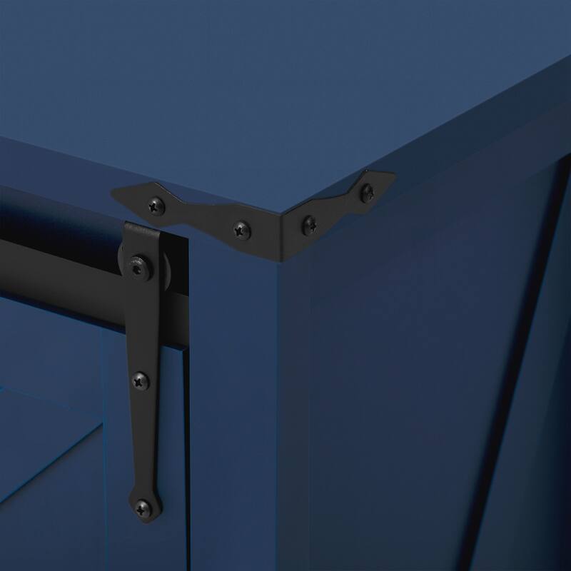 Sideboard with Storage,Farmhouse Storage Cabinet with Sliding Barn Doors and 4 Drawers