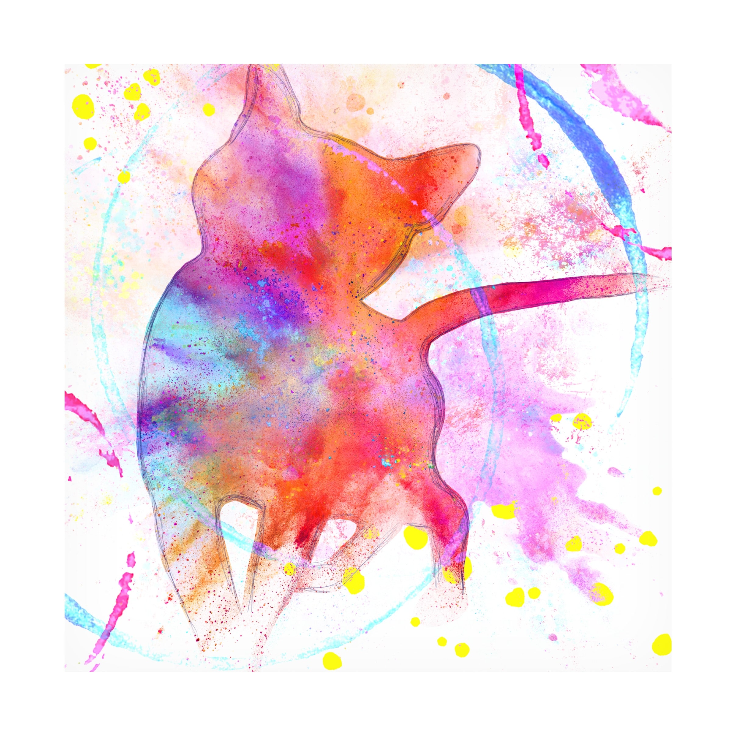 LightBoxJournal 'Painted Pink Cat' Canvas Art