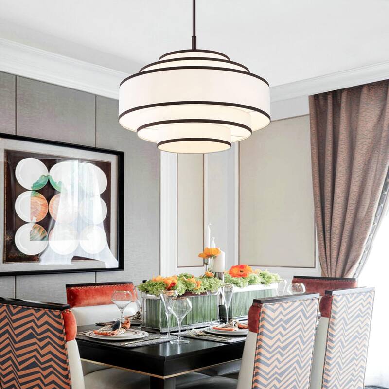 GetLedel 24" 5-Light Dimmable Tiered Drum Chandelier