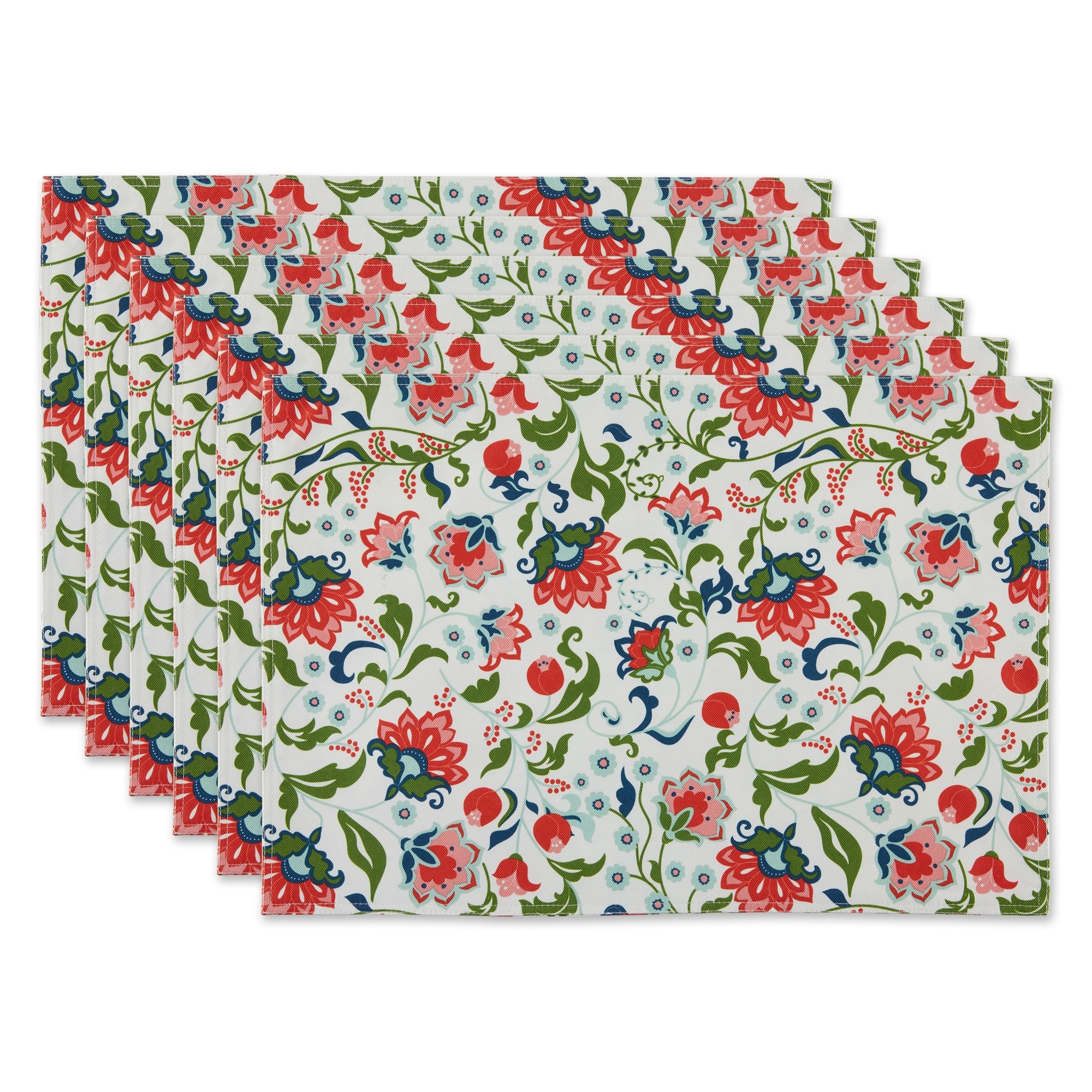 DII Garden Floral Print Outdoor Placemat (Set of 6)