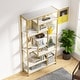 preview thumbnail 5 of 23, Vintage Brown/ Black 8-Shelf Etagere Bookcase, White Modern Bookshelves with Storage, Tall Display Rack