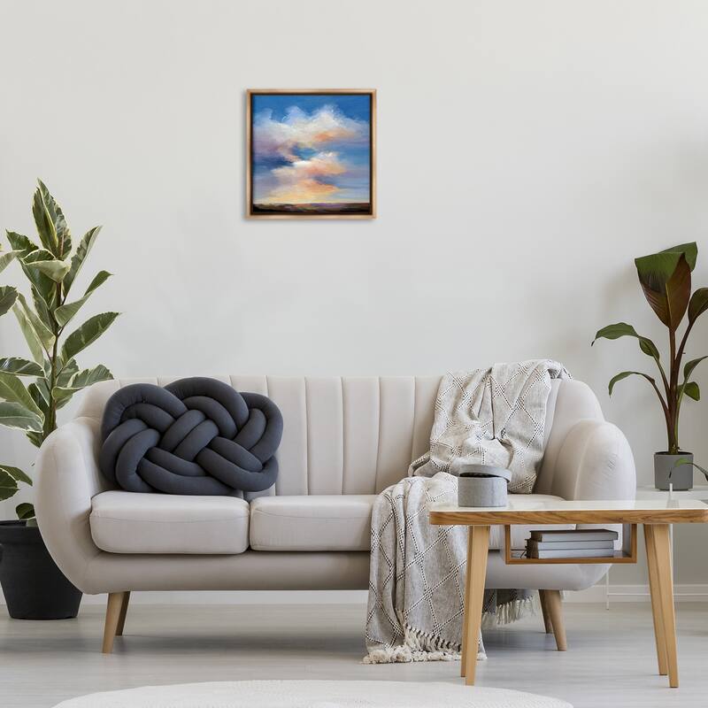 Stupell Luminous Sunset Clouds Framed Floater Canvas Wall Art Design By Karen Hale