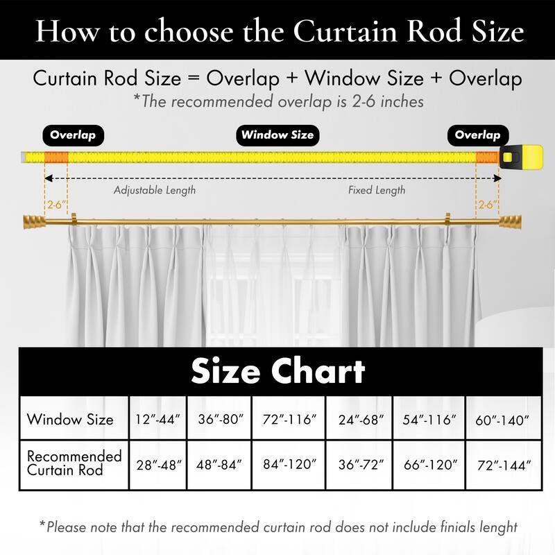 Meriville 1-Inch Diameter Oakley Single Window Treatment Curtain Rod