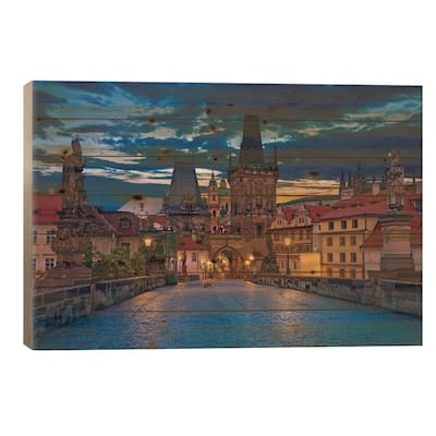 Prague Czech-Republic Print On Wood by Paul Rommer - Multi-Color