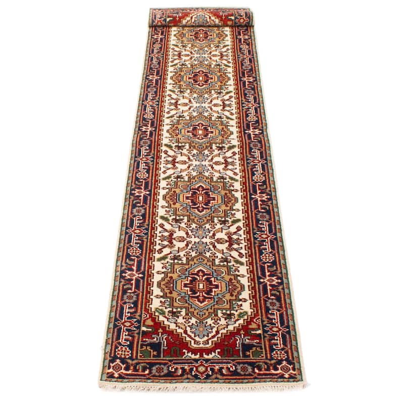 ECARPETGALLERY Hand-knotted Serapi Heritage Cream Wool Rug - 2'6 x 15'5
