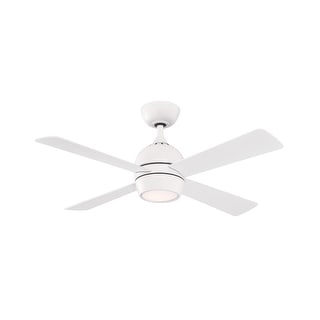 Fanimation Kwad 44 inch Indoor Ceiling Fan with LED Light Kit and Remote - Matte White