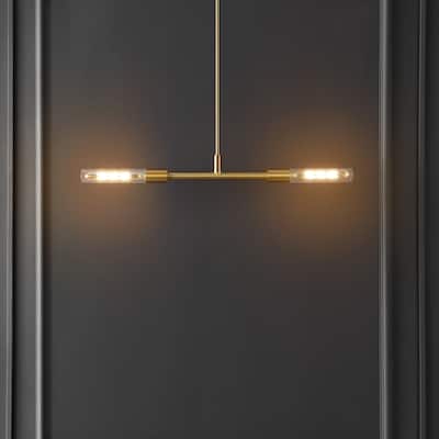 SAFAVIEH Lighting Vasei 2 Light 34" Pendant - 34" x 5" x 13-43" - W/D/H