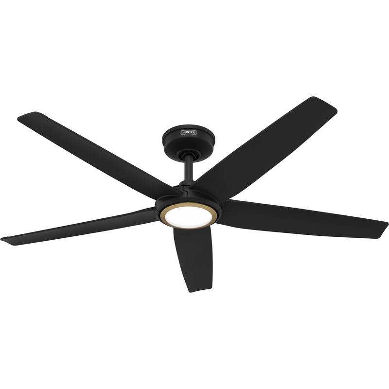 Hunter Zentech Wi-Fi ENERGY STAR Damp Rated Ceiling Fan w/ LED Light and Handheld Remote - Modern & Contemporary - SMART FAN!