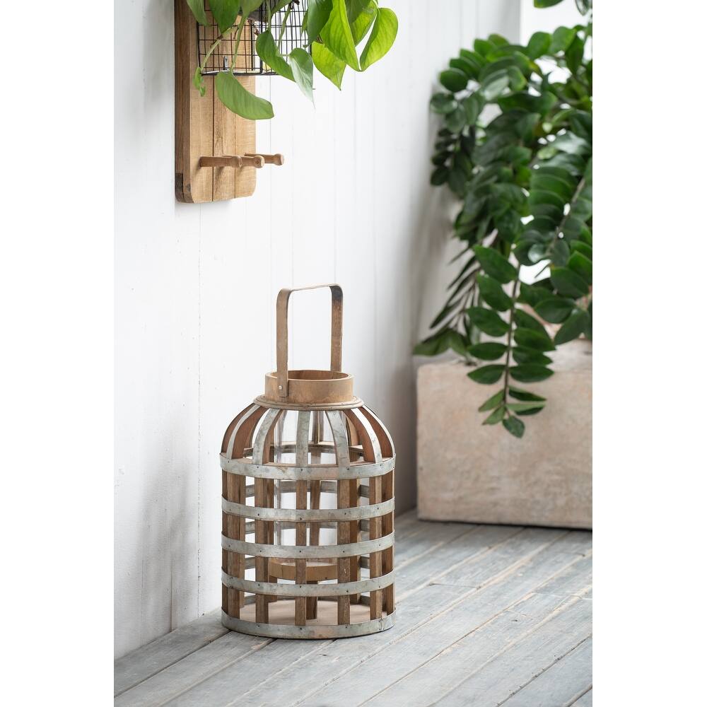 Decorative Lantern with Handle, Wooden Lantern for Indoor Outdoor, Home Garden Wedding