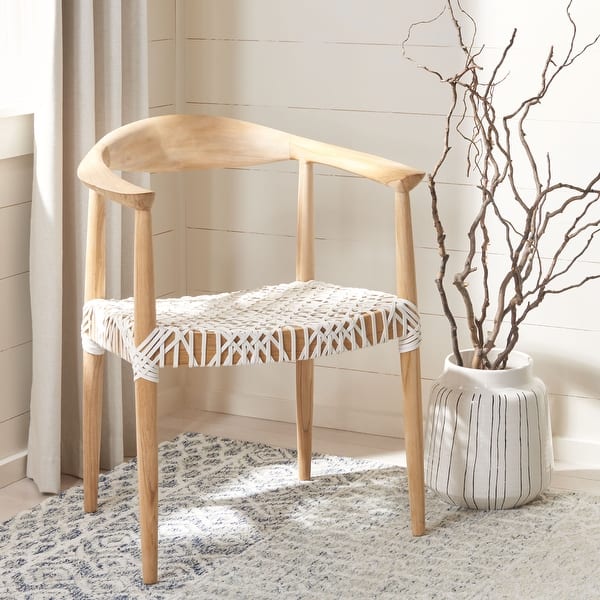 slide 2 of 11, SAFAVIEH- Bandelier Light Oak Arm Chair.