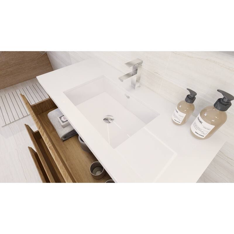 Aron 42'' Freestanding Vanity with Reinforced Acrylic Sink