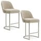 preview thumbnail 22 of 81, Leick Home Upholstered Barrelback Counter Stool with Metal Base