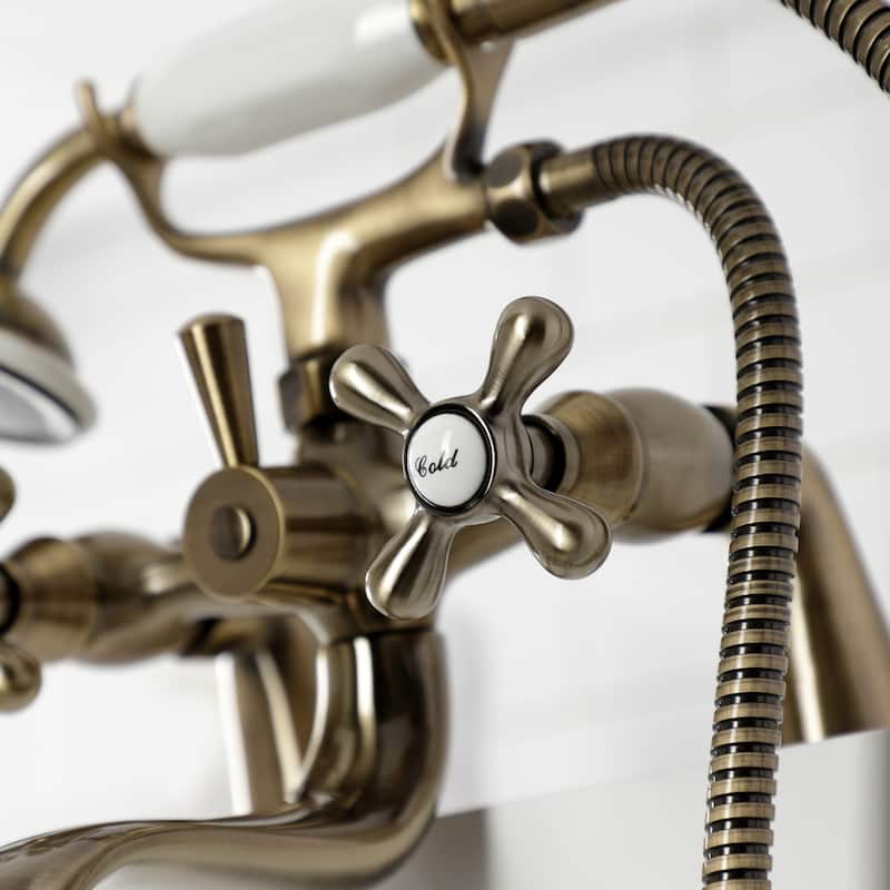 Kingston Brass Deck Mount Clawfoot Tub Faucet with Hand Shower